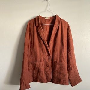 Eileen Fisher Organic Linen Notch Collar Blazer
